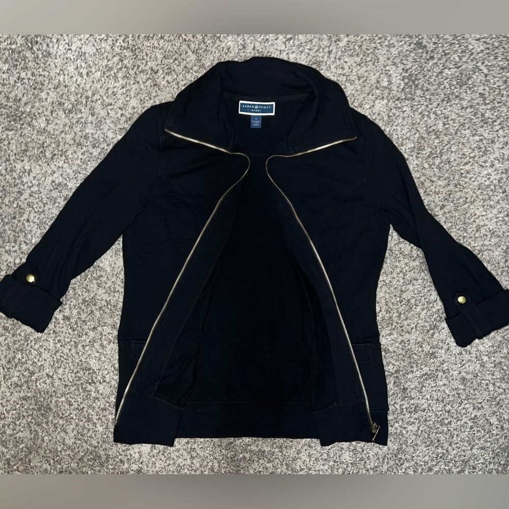 Karen Scott Sport Women's Black Full Zip Jacket! Size Small. - Picture 4 of 11